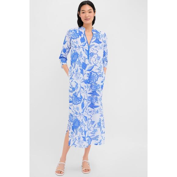 RO'S GARDEN Blue Tiffany Asha Long Kurta Size L NWT Retail $185 Tuckernuck - Picture 1 of 8